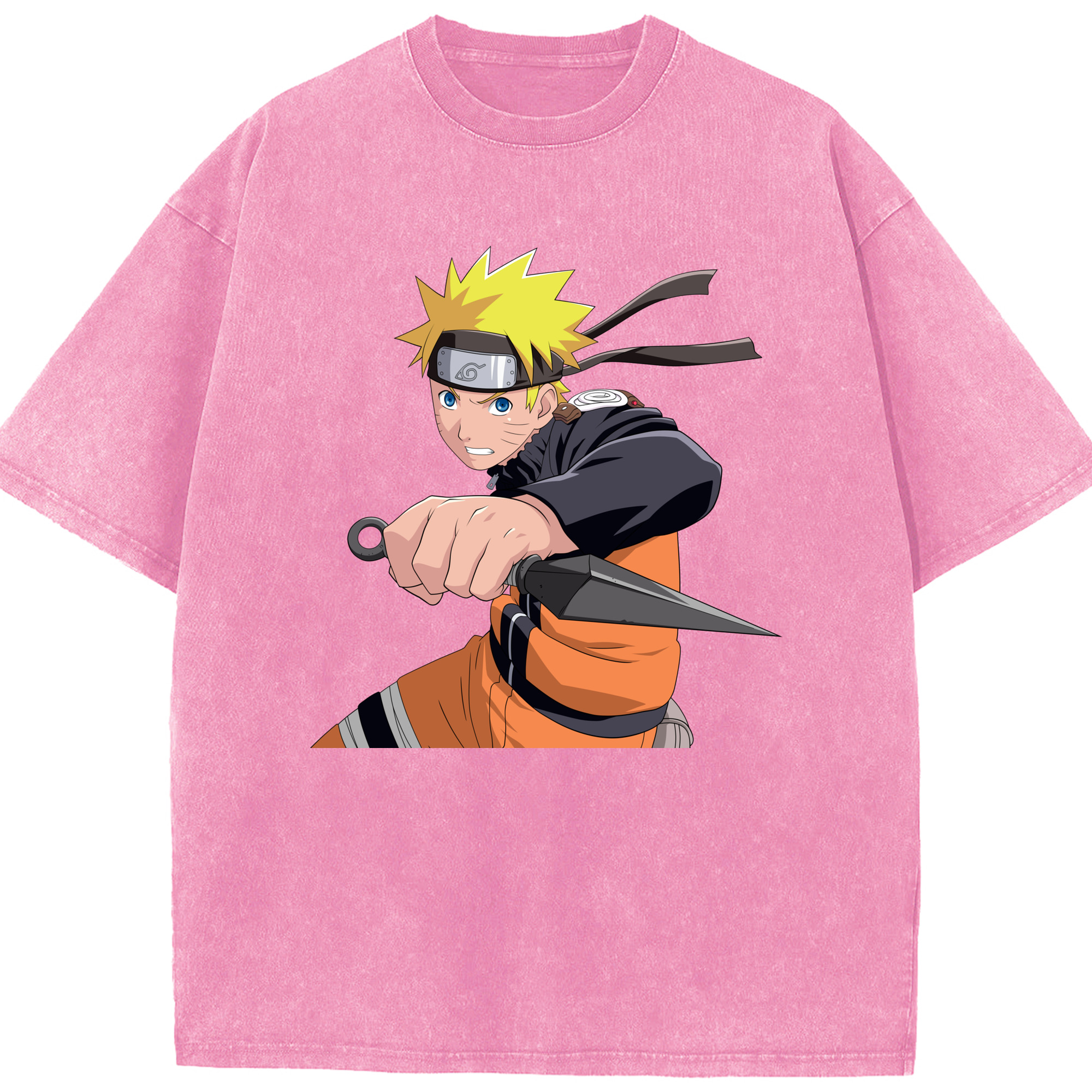 （画像用） NARUTO -ナルト- うずまき ナルト Uzumaki Naruto 綿100% ヴィンテージ風 半袖Tシャツ（フロントプリント）